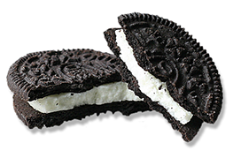 oreo cookie broken in half