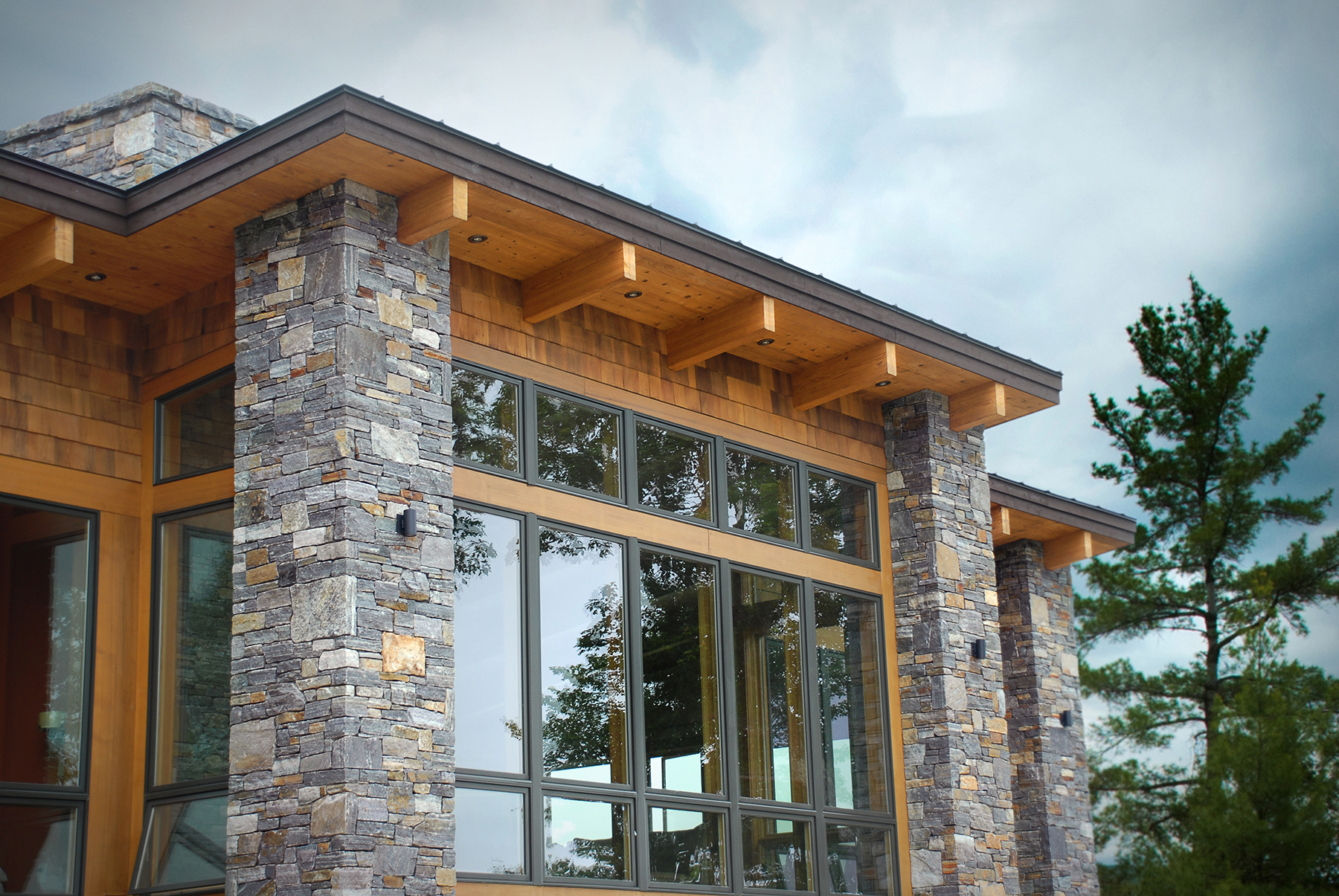 private residence with stone columns