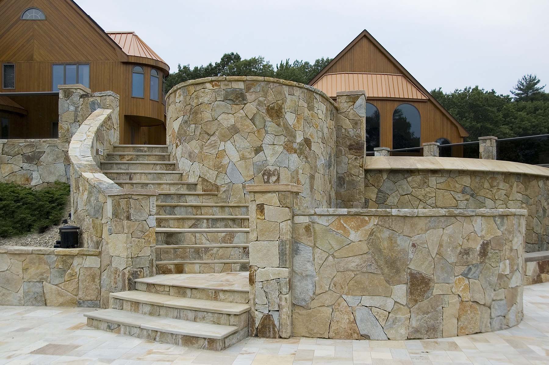 South Bay Quartzite natural stone outdoor staircase