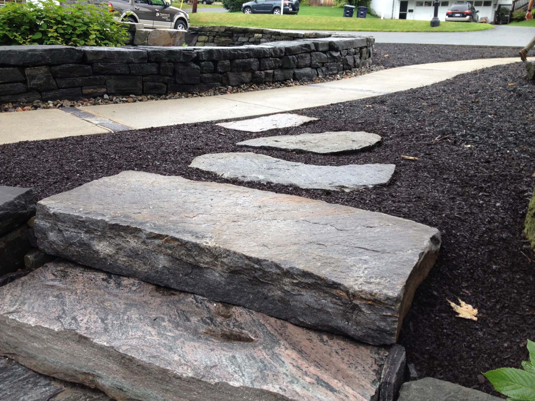 Ticonderoga Granite Flagging and Stairs outdoors