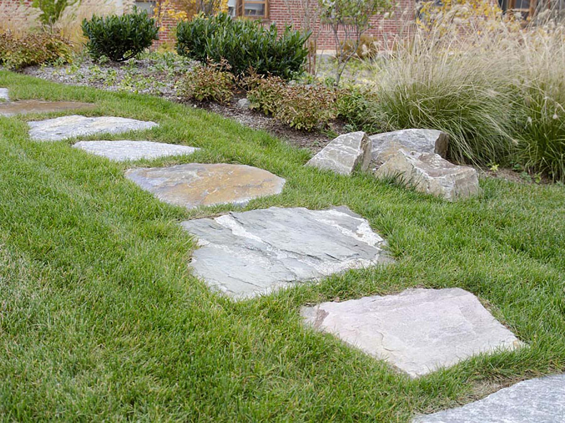 Ticonderoga Granite Flagging in grass