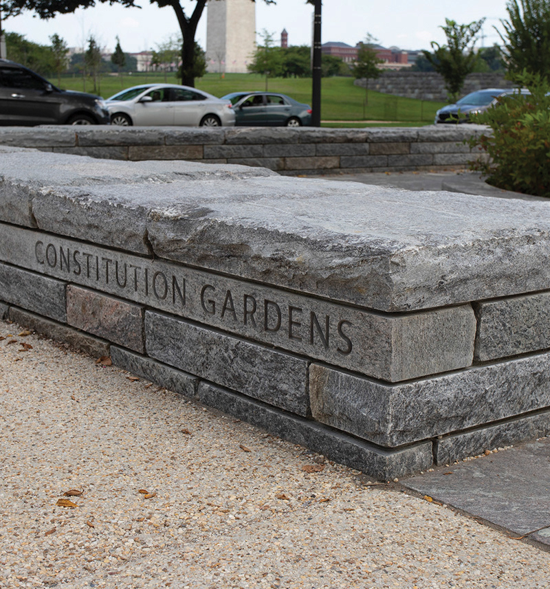 Constitution Gardens stone wall