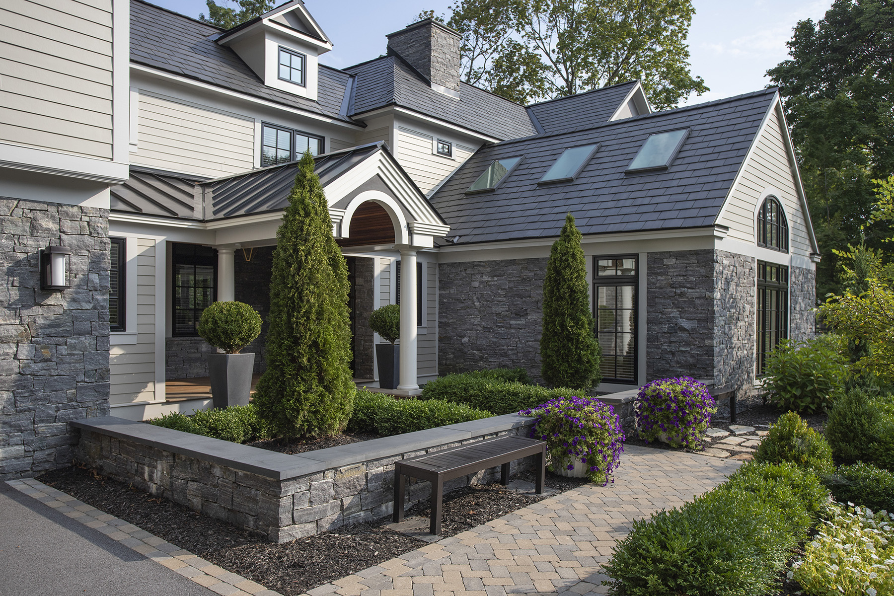 exterior of stone based house