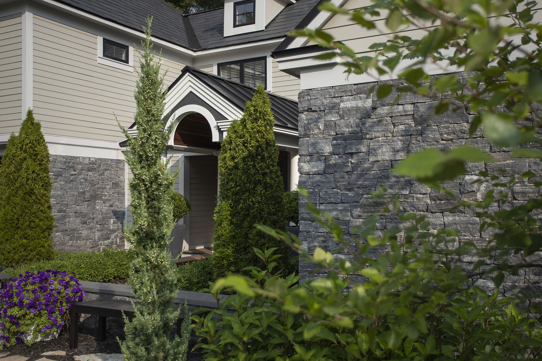 stone exterior in garden