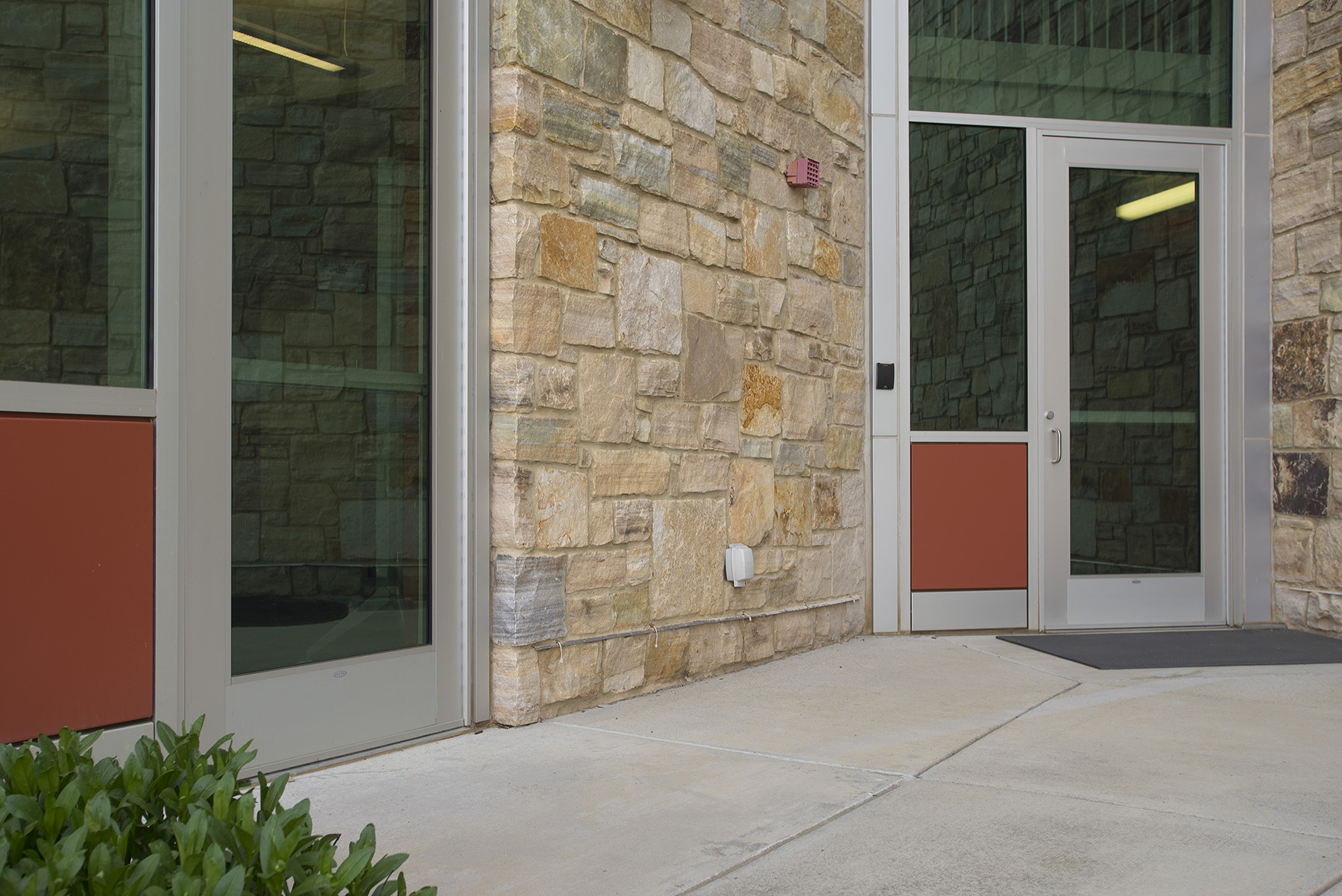 stone next to door
