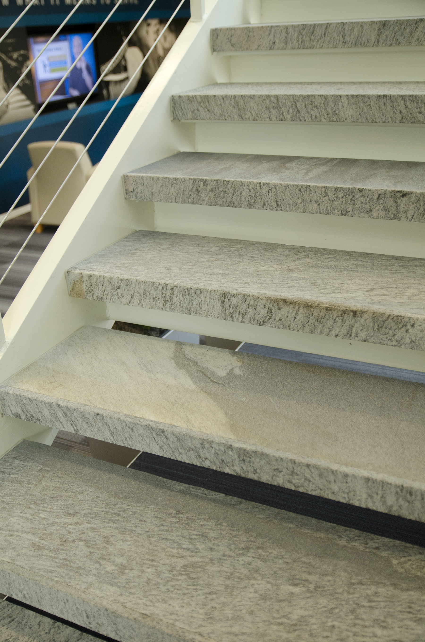 zoomed in stone staircase
